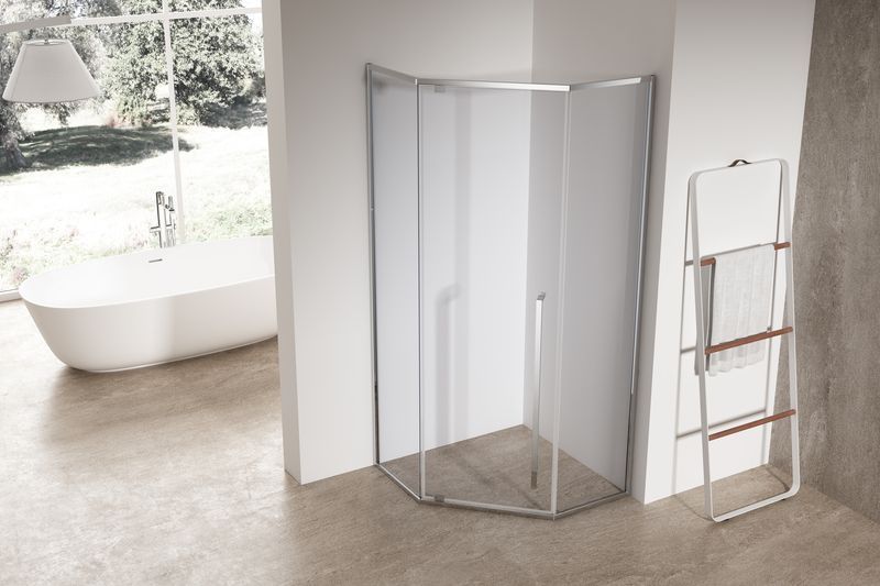 Душова кабіна без піддону Koer SR SC06-100x100x200-TR-01 прозоре скло Easy Clean 8мм, хром (KR5365) KR5365 фото