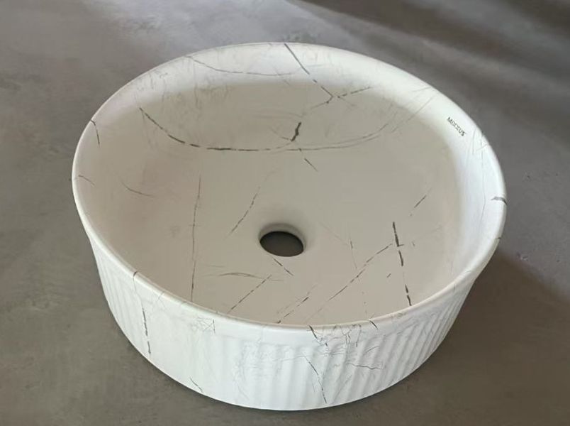 Раковина накладная Mixxus Premium WAVE-0102 MARBLE 370х370х130mm (MP6528) MP6528 фото