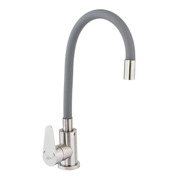 Смеситель для кухни с серым гибким изливом Zerix Fox-011 Refl.Gray с нерж. стали SUS304 (ZX4834) ZX4834 фото