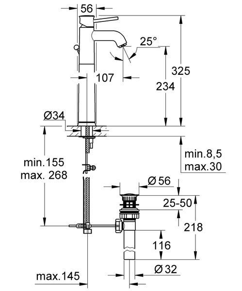 Змішувач на стільницю для раковини XL-розміру Grohe BauClassic (32868000) 32868000 фото