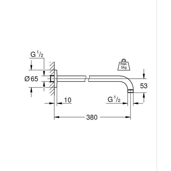 Душевой кронштейн Grohe RSH 380 мм (28361000) 28361000 фото