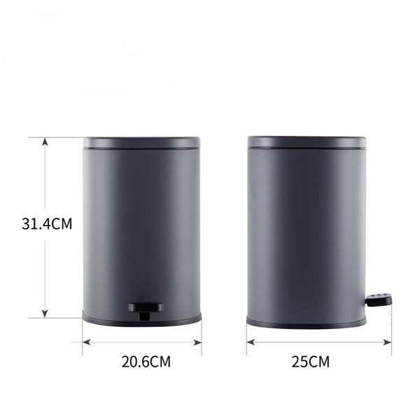 Відро для сміття з плавним закриттям овальне Mixxus Premium Olivary-TC0105 Graphite 5 л колір графіт (MI7063) MI7063 фото