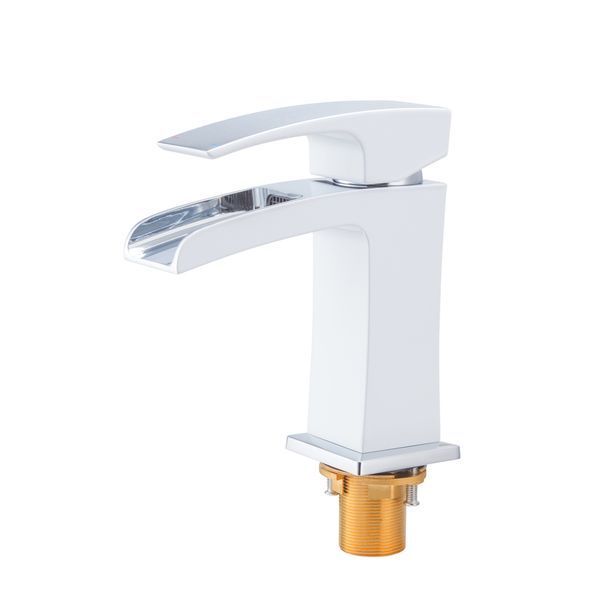 Смеситель для умывальника Koer KB-14007-04 водопад (Цвет хром+белый) (KR5155) KR5155 фото