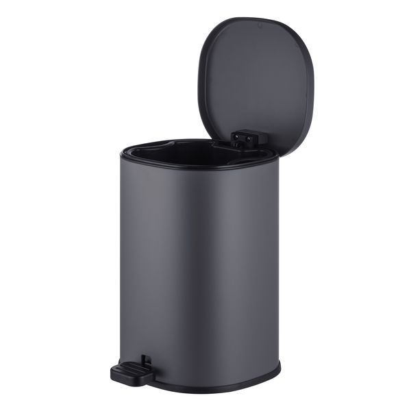 Відро для сміття з плавним закриттям овальне Mixxus Premium Olivary-TC0105 Graphite 5 л колір графіт (MI7063) MI7063 фото