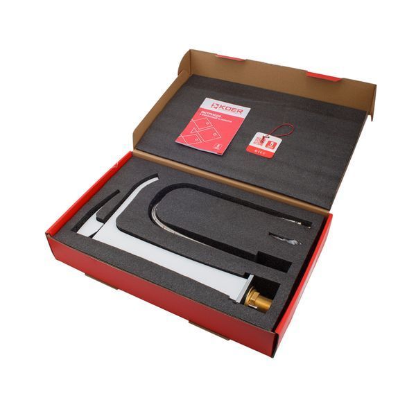 Смеситель для умывальника Koer KB-13007-04 высокий (Цвет хром+белый) (KR5153) KR5153 фото
