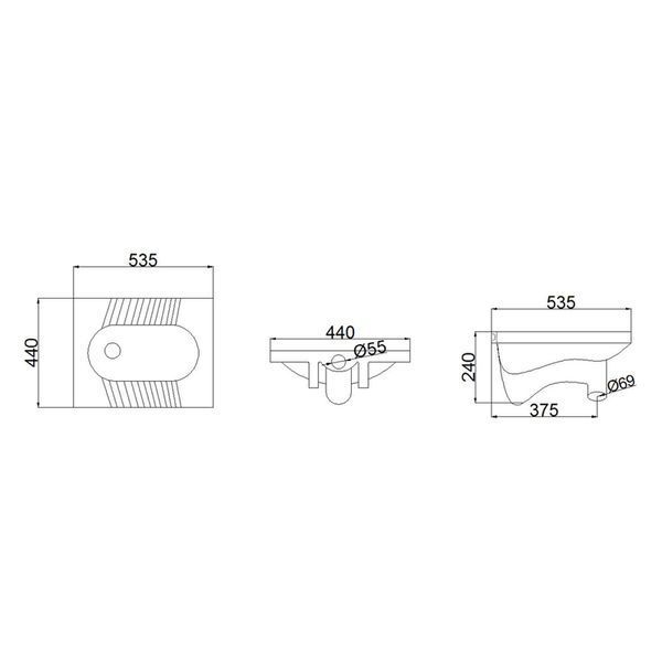 Чаша Генуя Mixxus Premium Wave-2202 530x435x240mm з відведенням (MP6716) MP6716 фото