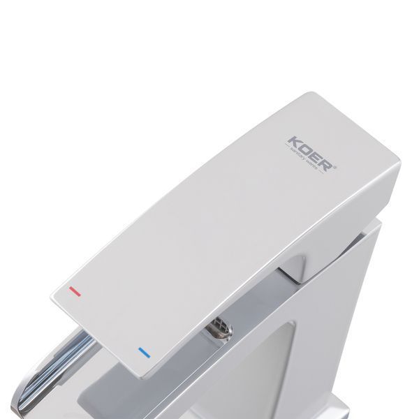 Смеситель для умывальника Koer KB-14007-04 водопад (Цвет хром+белый) (KR5155) KR5155 фото