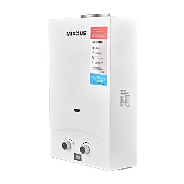 Газовая колонка Mixxus GWH-0112 BASIC WHITE дымоходная 12 л/мин (WH0029) WH0029 фото