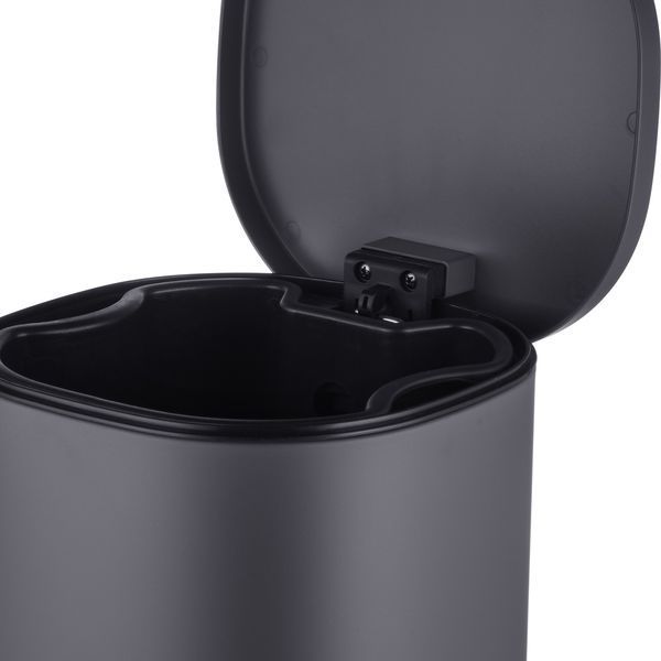 Відро для сміття з плавним закриттям овальне Mixxus Premium Olivary-TC0105 Graphite 5 л колір графіт (MI7063) MI7063 фото
