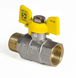 Кран кульовий KOER KR.218.G - 1/2" FM ГШМ YELLOW, ручка "метелик" жовта (KR0036) KR0036 фото 1