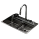 Мийка Zerix ZH7548-SET-03 Nano-Black з вбудованим змішувачем з нерж. сталі (ZM5577) ZM5577 фото 1