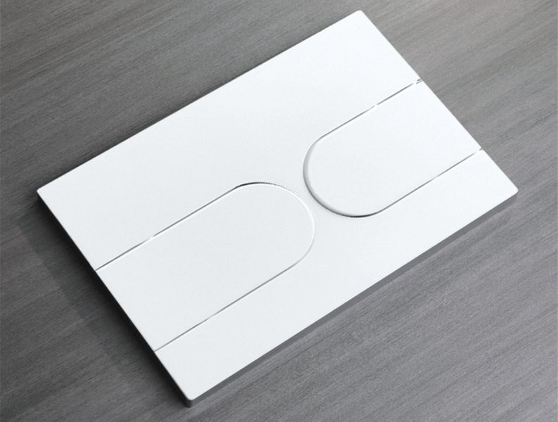Панель смыва Koer KT-0604-03 240x160x10mm пластиковая, закругленная кнопка (KR5322) KR5322 фото