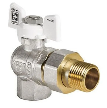 Кран з американкою кутовий Koer KR.228.W - 1" White (KR5105) KR5105 фото