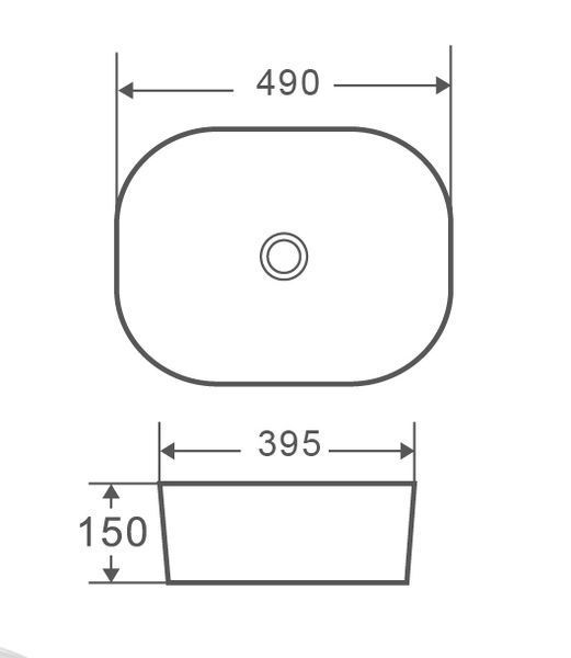Умывальник накладной керамический Mixxus Premium Diverse-0101 490x395x150mm (MP6484) MP6484 фото