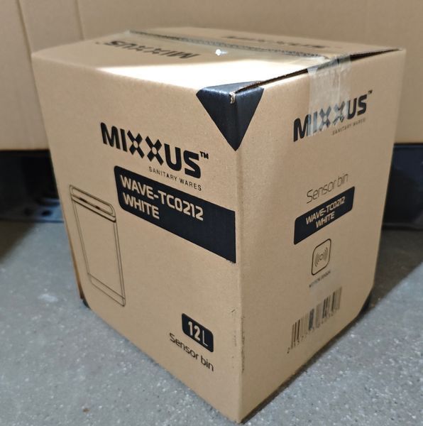 Мусорное ведро сенсорное прямоугольное Mixxus Wave-TC0212 White 12 л (цвет белый) (MI8403) MI8403 фото