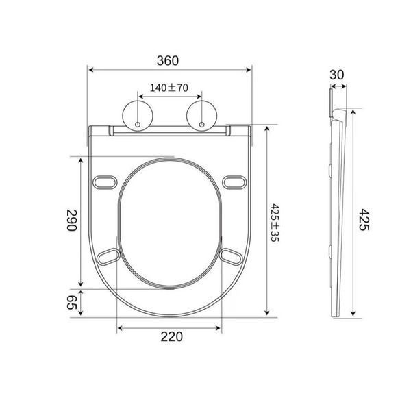 Унітаз підвісний Mixxus Bevel-0305-T3 480х360х340mm система змиву Tornado 3.0 (MI8425) MI8425 фото