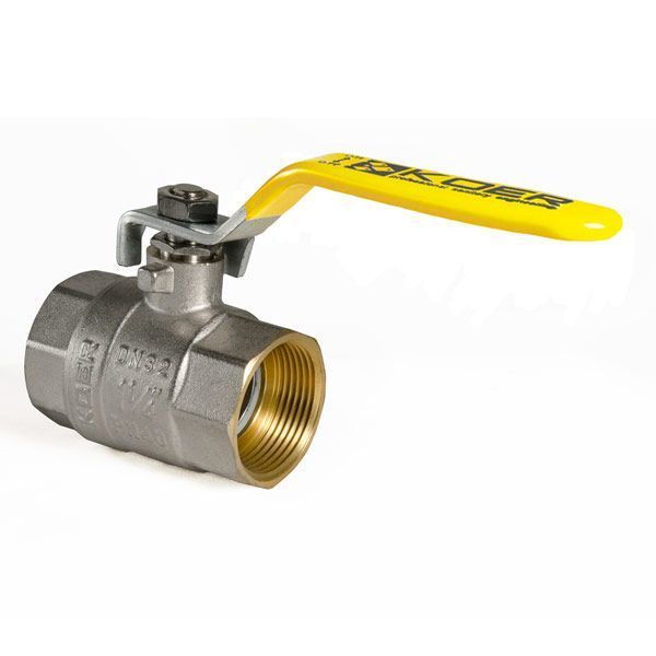 Кран шаровой KOER KR.214.G - 1 1/4" FF ГГВ YELLOW, ручка "рычаг" желтая (KR0115) KR0115 фото