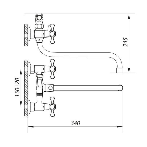 Смеситель для ванны Zerix DMX 605 (ZX0021) ZX0021 фото