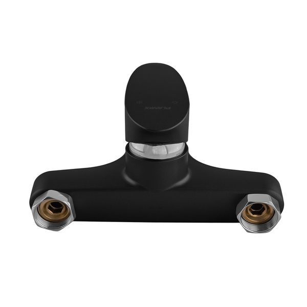 Змішувач для ванни Plamix CEZAR-009 EURO SET Matte black, зі шлангом, лійкою та кронштейном (PM0693) PM0693 фото