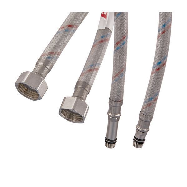Гнучкі шланги для змішувача гайка 1/2'' - Штуцер M10 (50 см) 2 шт (силик. оболонка) Zerix (ZX3029) ZX3029 фото