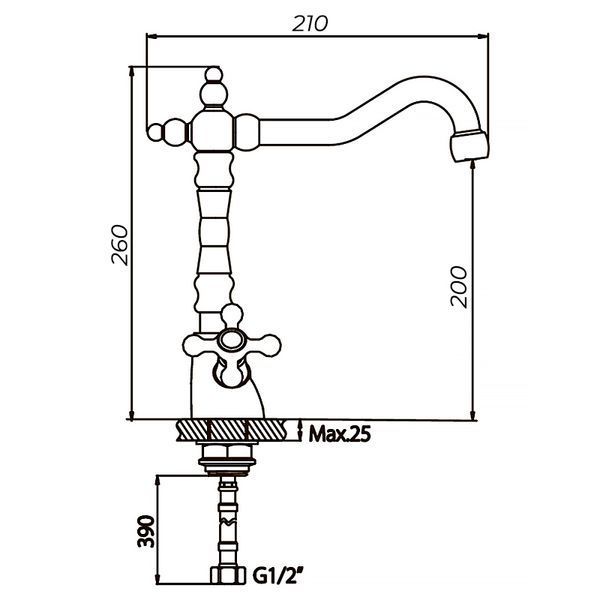 Змішувач для кухні Haiba Dominox 777 (HB0095) HB0095 фото