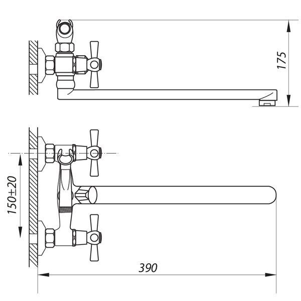 Смеситель для ванны Zerix DMT-B 722 (ZX0410) ZX0410 фото