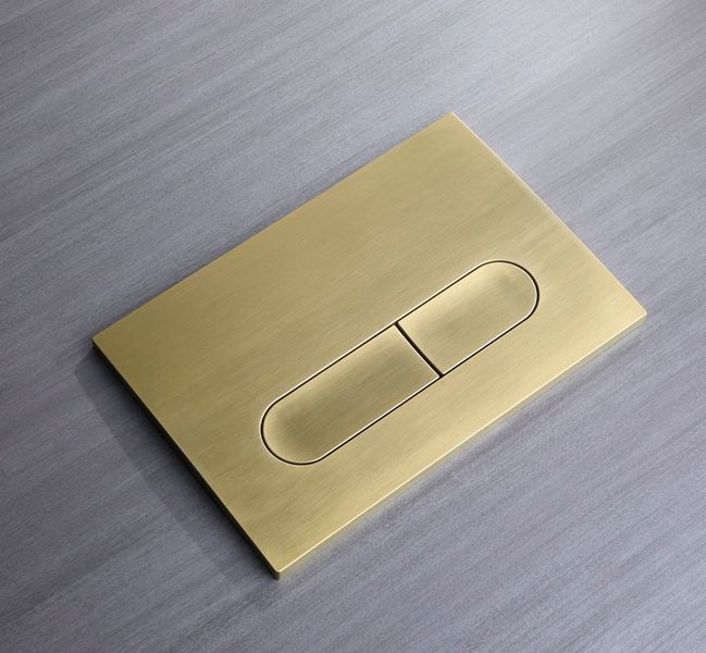 Панель змиву Koer KT-0608-12 240x160x10mm пластик., кнопка закруглена (колір матове золото) (KR6126) KR6126 фото