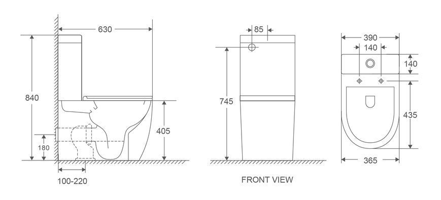 Унітаз-компакт Mixxus Premium Ellipse-0401-T1 630x390x840mm, система змиву TORNADO 1.0 (MP6467) MP6467 фото