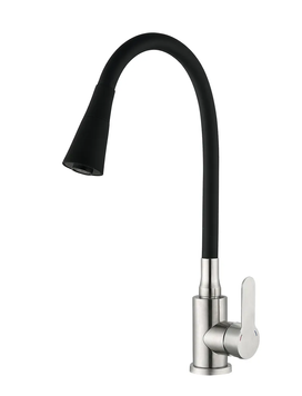Смеситель для кухни Mixxus DAX-011 REFL.Black с силиконовым изливом (MI6559) MI6559 фото