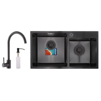 Набор Mixxus SET-7843D-220x1.0-PVD (мойка+смеситель+диспенсер) (MX0585) MX0585 фото