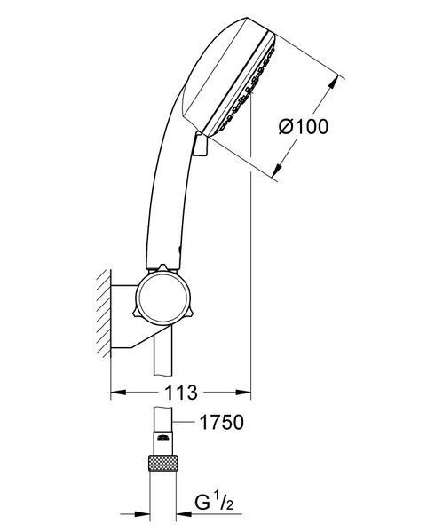 Душевой набор с держателем, 3 режима струи Grohe New Tempesta Cosmopolitan (27584002) 27584002 фото