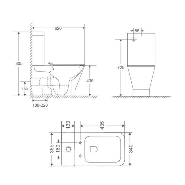 Бачок до унітазу-компакту Mixxus Premium Style-0401-T3 Tank 620х365х805 зі зливною арматурою (MI8328) MI8328 фото