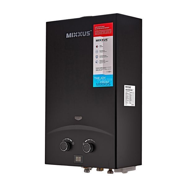 Газова колонка MIXXUS GWH-0210 BASIC BLACK димохідна 10 л/хв (колір чорний) (WH0023) WH0023 фото