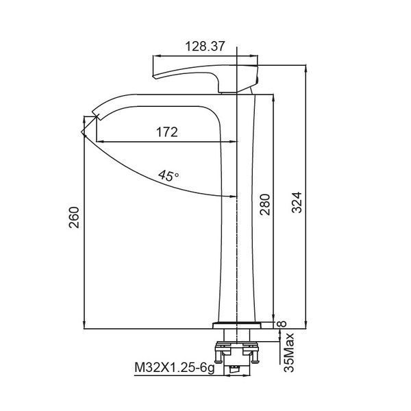 Смеситель для умывальника Koer KB-13007-05 высокий (Цвет черный) (KR3445) KR3445 фото