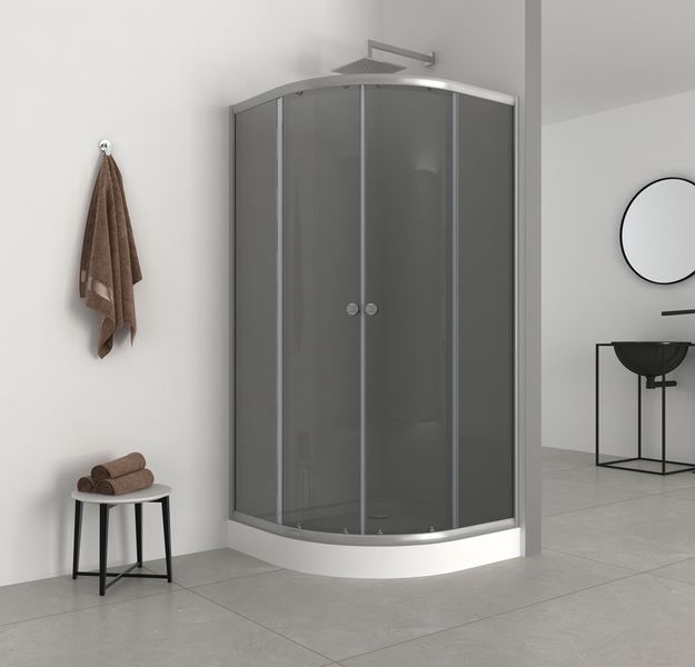 Душевая кабина с низким поддоном Mixxus PLAIN SCT02-90x90x195-GR SATIN серое тонированное стекло 4мм (MI6898) MI6898 фото