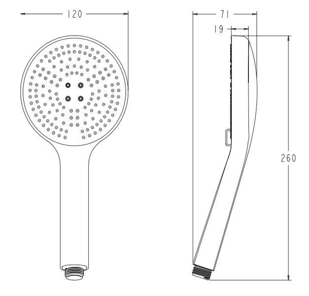 Лейка для душа Koer KP-0406-01 3 функции (Цвет хром) (KR5410) KR5410 фото