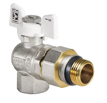 Кран з американкою 3/4" "антіпротечка"(Koer KR.228.W-Gi) кутовий білий (KR0193) KR0193 фото