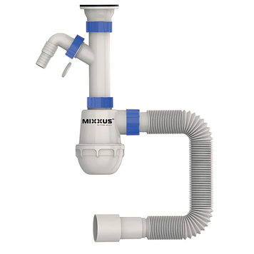 Сифон для кухни Mixxus SK-01-B 1 1/2"x40 с литым выпуском и отводом для стиральной машины (MI8191) MI8191 фото