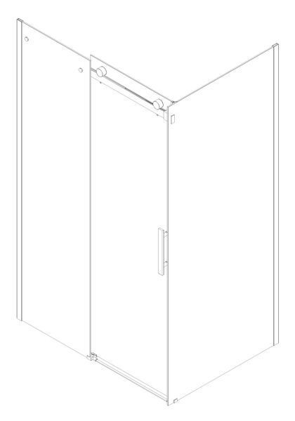 Бічна стінка до кабіни Koer SR SW01-90x200-TR-01 прозоре скло Easy Clean 8мм, хром (KR5381) KR5381 фото