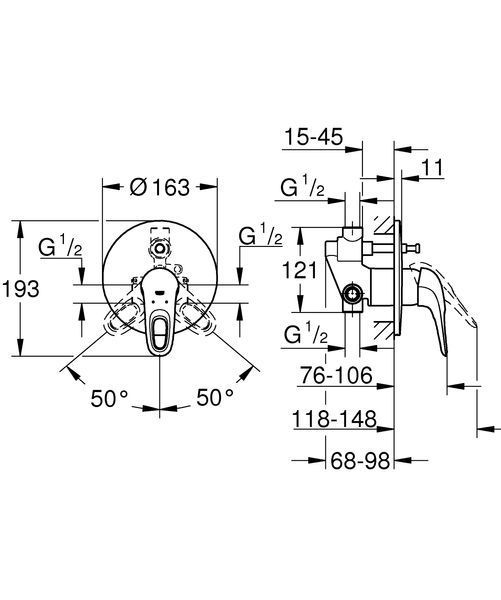 Смеситель для ванны Grohe Eurostyle (33637003) 33637003 фото