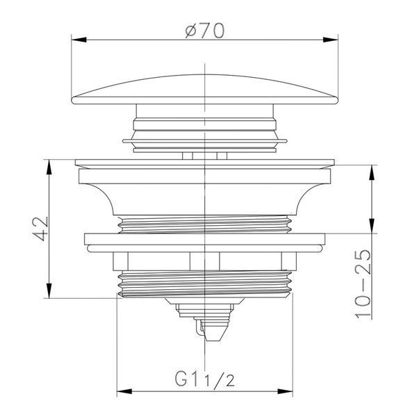 Донний клапан для ванни Zerix BV-08 1 1/2'' автоматичний СLICK-СLACK (Колір хром) (ZX6025) ZX6025 фото