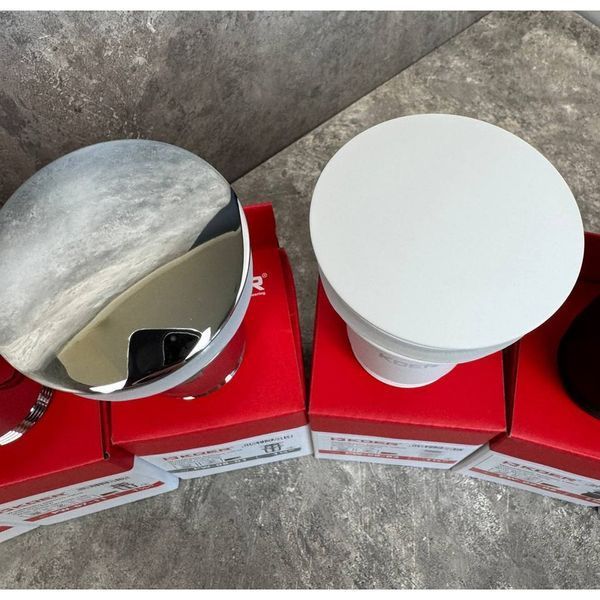 Донний клапан для раковини Koer PW-08-03 1 1/4'' без переливу автоматичнийСLICK-СLACK (Колір білий) (KR5787) KR5787 фото