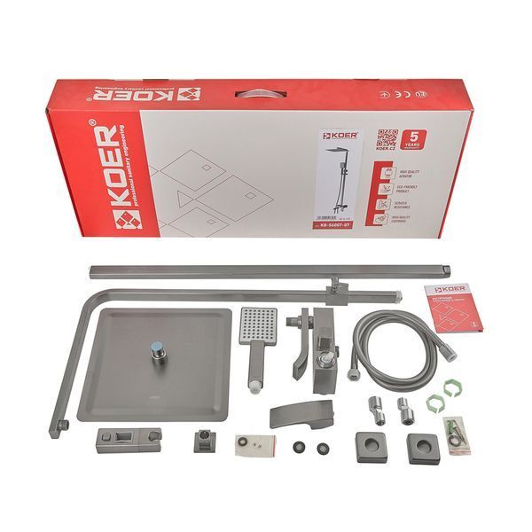 Душова колона зі змішувачем Koer KB-56007-07, 3 функції (Колір графіт) (KR5160) KR5160 фото