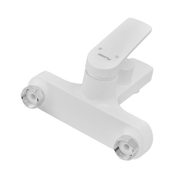Змішувач для ванни Plamix Lucas-009 EURO SET White з шлангом, лійкою та кронштейном (PM0708) PM0708 фото