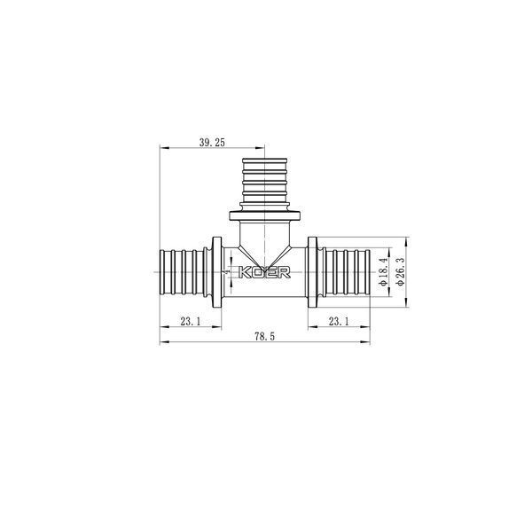 Трійник рівнопрохідний Koer KA.T20 - 20(2.8mm) x 20(2.8mm) x 20(2.8mm) (KR4885) KR4885 фото