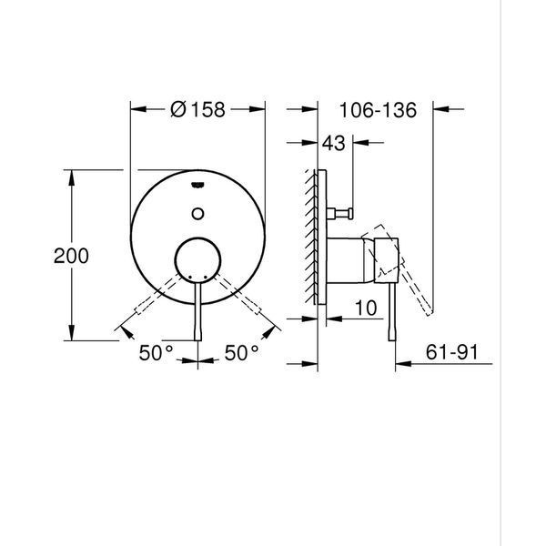 Однорычажный смеситель на 2 выхода Grohe Essence (24167KF1) 24167KF1 фото