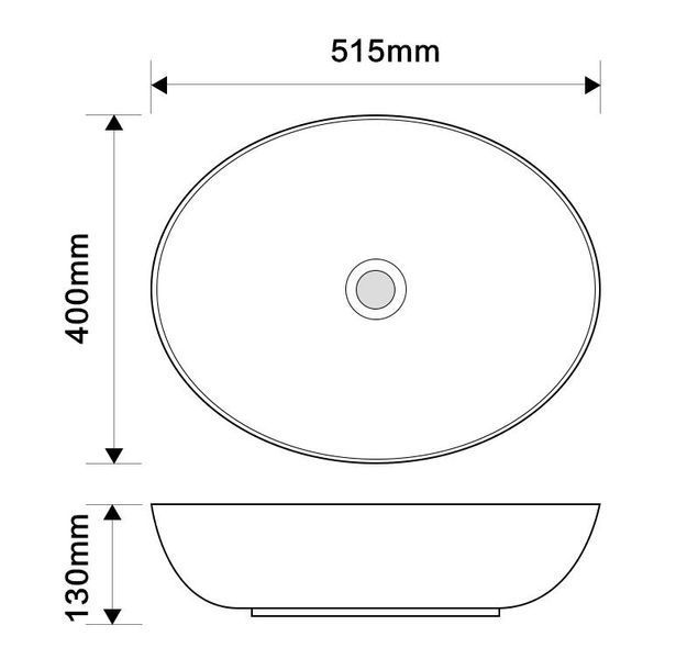 Раковина накладная Mixxus Premium ELLIPSE-0102 MARBLE 515х400х130mm (MP6552) MP6552 фото