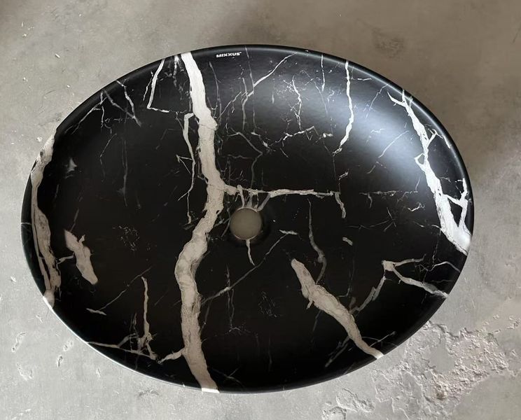Раковина накладная Mixxus Premium ELLIPSE-0102 MARBLE 515х400х130mm (MP6552) MP6552 фото