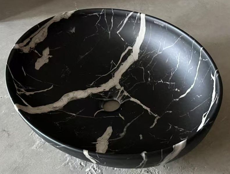 Раковина накладная Mixxus Premium ELLIPSE-0102 MARBLE 515х400х130mm (MP6552) MP6552 фото