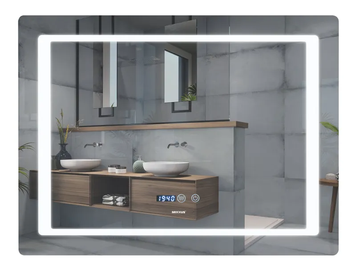 Дзеркало Mixxus STYLE MR03-80x60 з Led Touch, Anti-fog, димером, регулятором яскравості, годинником (MI6005) MI6005 фото